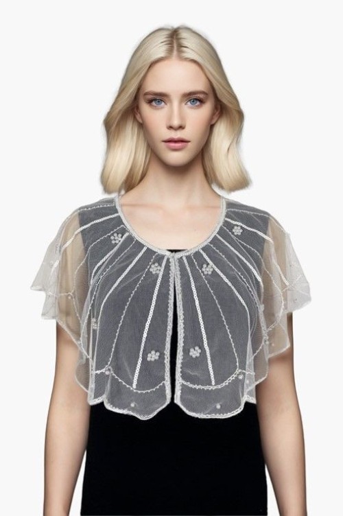 Evening Dress with Beaded Tassels